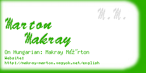 marton makray business card